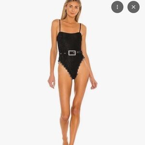 Chic Black Belted Women's One-Piece Swimsuit